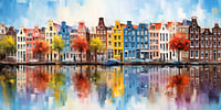Huizen en grachten in Amsterdam