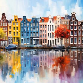 Häuser und Gracht in Amsterdam von ARTemberaubend