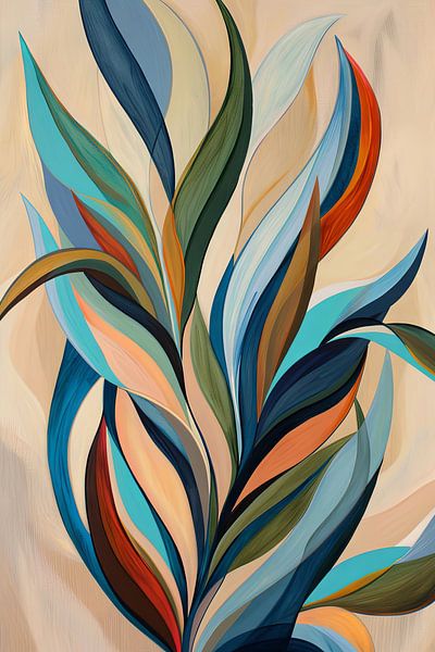 Nature's play of colours - Abstract leaves by Poster Art Shop