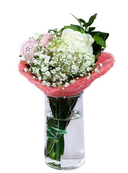 Valentine's bouquet on a white background by ManfredFotos