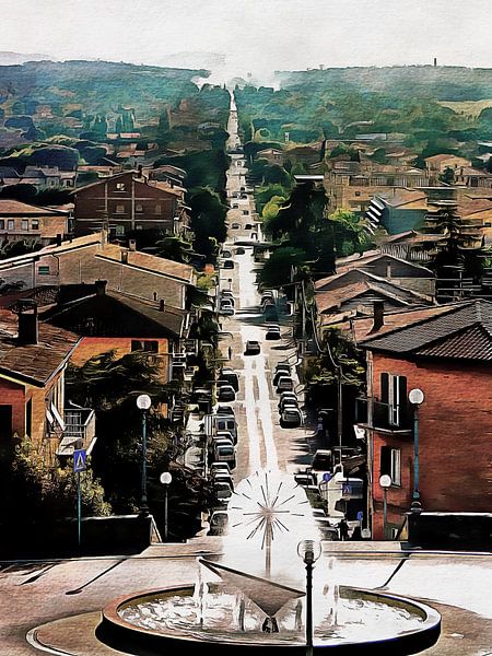 De Romeinse weg Castiglione del Lago Umbrië van Dorothy Berry-Lound