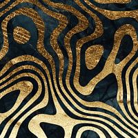 Donkerblauwe marmeren textuur met goud