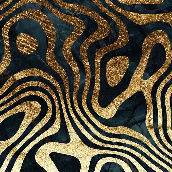 Dark blue marble texture with gold von beangrphx Illustration and paintings