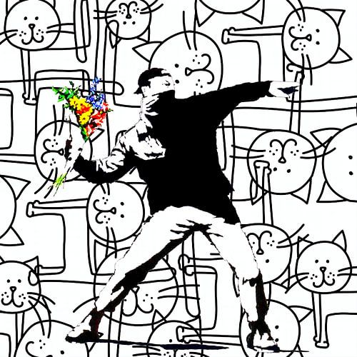 Banksy Hommage - Rowdy is het kattenhuis