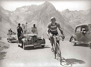 Gino Bartali in the Pyrenees during the Tour de France, 1948
