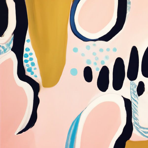 Abstract modern shapes and lines in pastel colours by Studio Allee