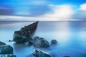 Wadden Meer nahe Holwerd, die Niederlande.