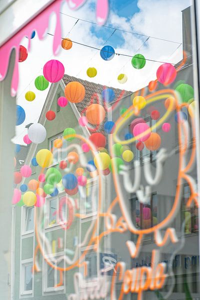 colorful lanterns at the beginning of summer in Kempten in Allgäu by Leo Schindzielorz