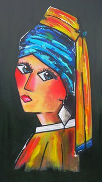 Abstracte Meisje met de Parel van Danielle Ducheine