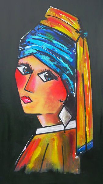 Abstracte Meisje met de Parel van Danielle Ducheine