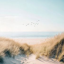 Vue sur la plage Dunes sur Poster Art Shop