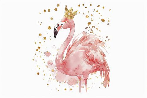 Flamingo with crown