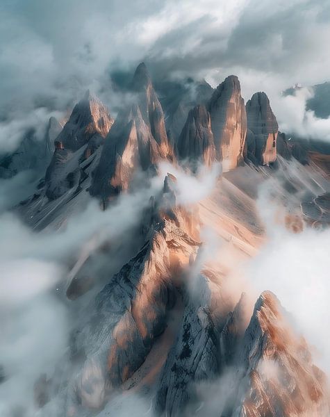 Brede echo in de hoge Alpen van fernlichtsicht