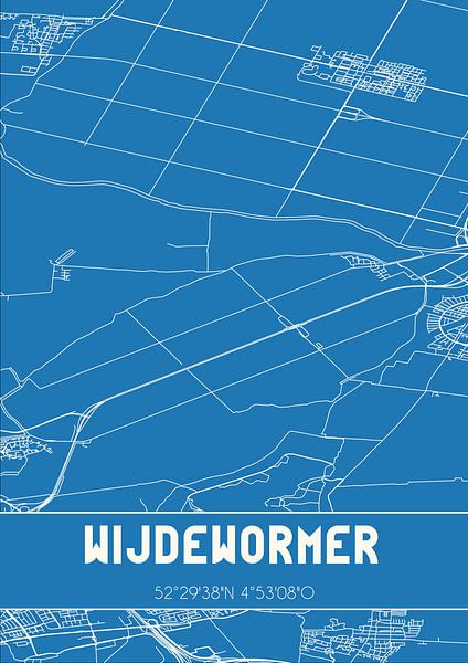 Blueprint | Map | Wijdewormer (North Holland) by Prints of Place