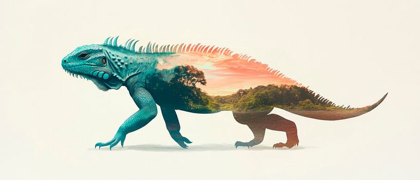 Dino avec motif naturel par Poster Art Shop