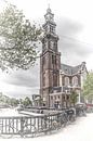 AMSTERDAM Westerkerk & Prinsengracht van Melanie Viola thumbnail