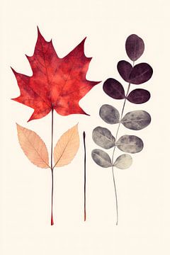 Herfstmelodie - bladerenensemble van Poster Art Shop