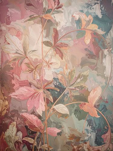 Elegant Art Nouveau: Exclusief Botanisch schilderij