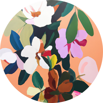 Abstract schilderij flower power van Studio Allee