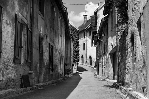 Pittoreske straat Lods, Doubs, Frankrijk