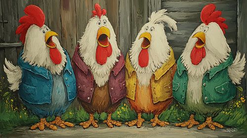 Pratende / Zingende Kippen