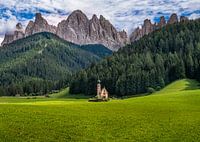 St Johann Church Santa Maddalena in the Dolemites, Italy
