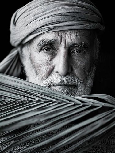 Oude man met rimpels en baard