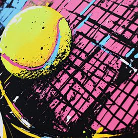 Tennis | Splashing Tennisball in leuchtenden Farben von OMG Art