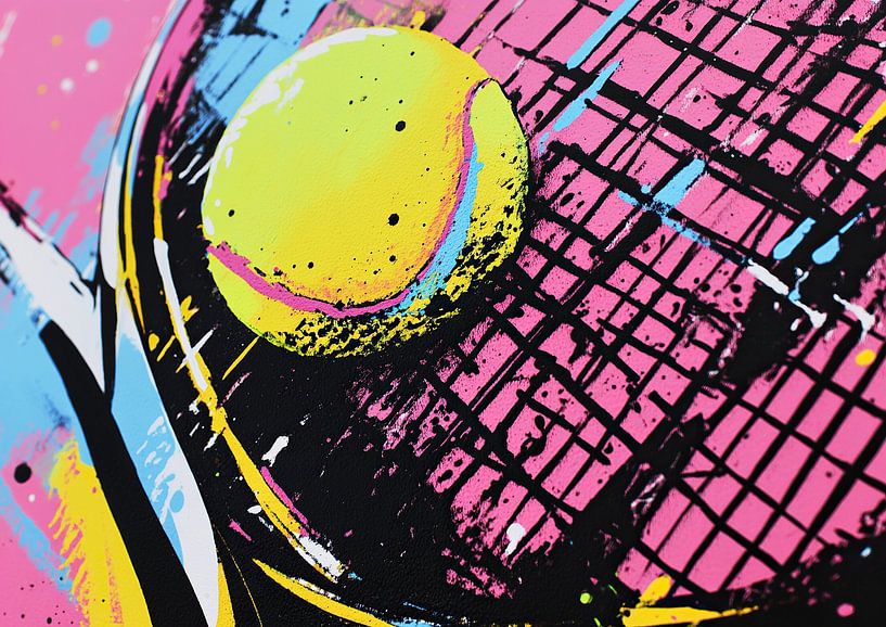 Tennis | Splashing Tennisball in leuchtenden Farben von OMG Art