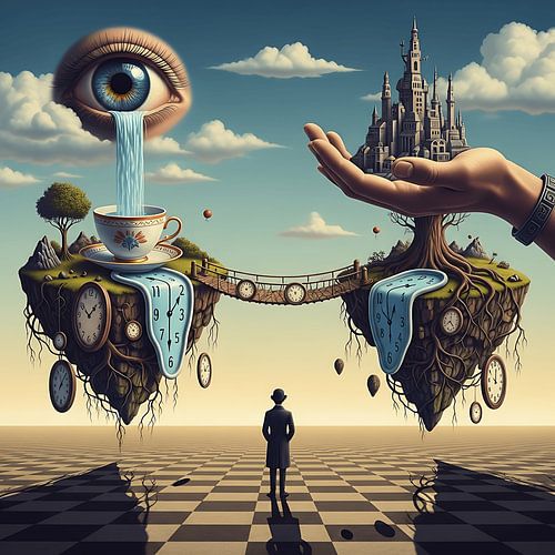 Droomachtige surrealistische kunst - abstracte visie op het onderbewustzijn