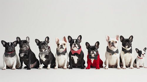 groepsfoto franse buldog