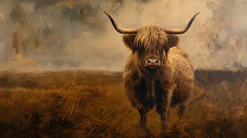 Scottish Highland cattle on the pasture