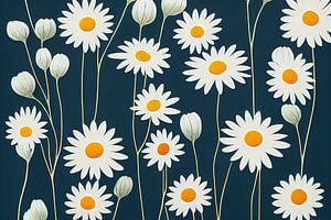 Buntes florales Muster im Stil von Marimekko V