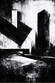 Brutalistische zwart-witte geometrie van irgian firmansyah