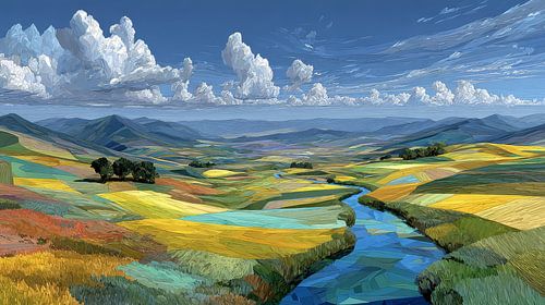 schilderachtig abstract kleurrijk landschap