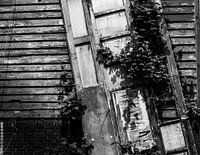 Neglected sliding door of a warehouse.