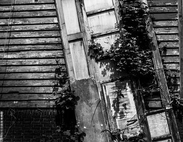 Neglected sliding door of a warehouse. by Zaankanteropavontuur