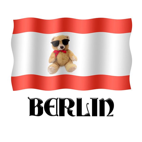 Berliner Flagge mit Teddybär. von Grüntyers .