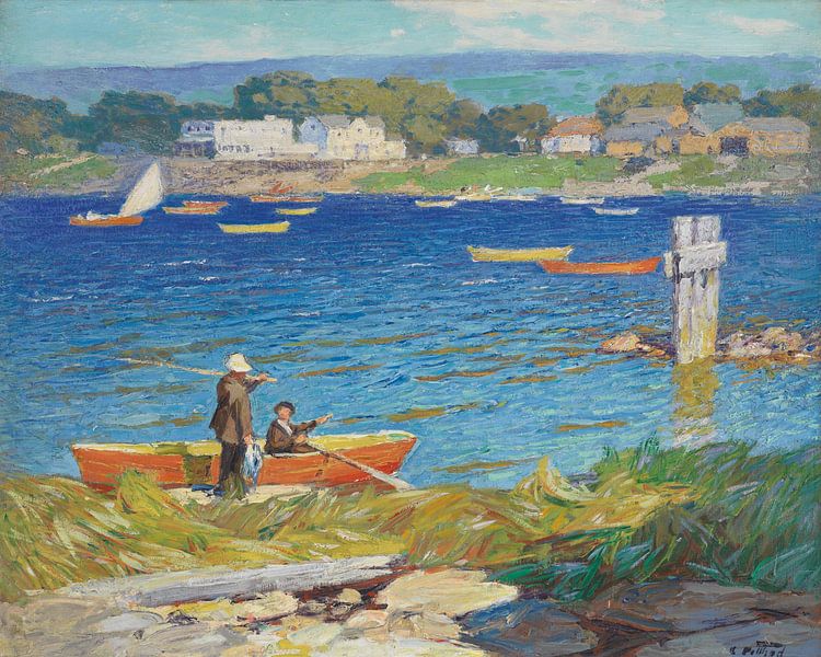 Edward H. Potthast (American, b.1857, d.1927)~A day of fishing by finemasterpiece