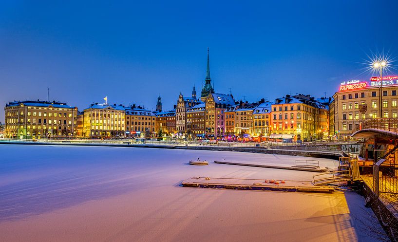 Winteravond in Gamla Stan, Stockholm van Adelheid Smitt