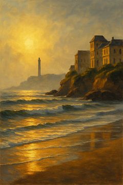Biarritz Maritime Serenity – Atlantic Coastline at Sunset by Travel Shop