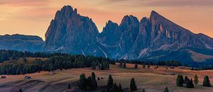 Zonsopkomst Alpe di Siusi van Henk Meijer Photography