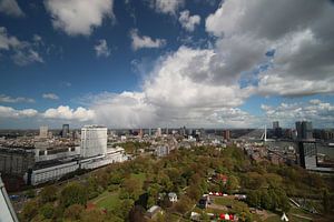 Overzicht over de skyline van Rotterdam
