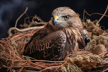 Portret van een roofvogel in een nest van Animaflora PicsStock