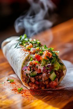 Gerookte burrito met verse ingrediënten van Poster Art Shop
