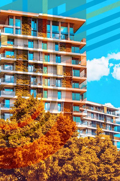 Wohnarchitektur Erfurt – Natur und Struktur von Mixed media vector arts