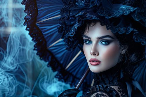 fictief portret in zwart