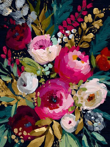 Winterblumen in warmen Farben