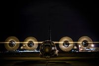 Belgische C-130 Hercules met draaiende motoren