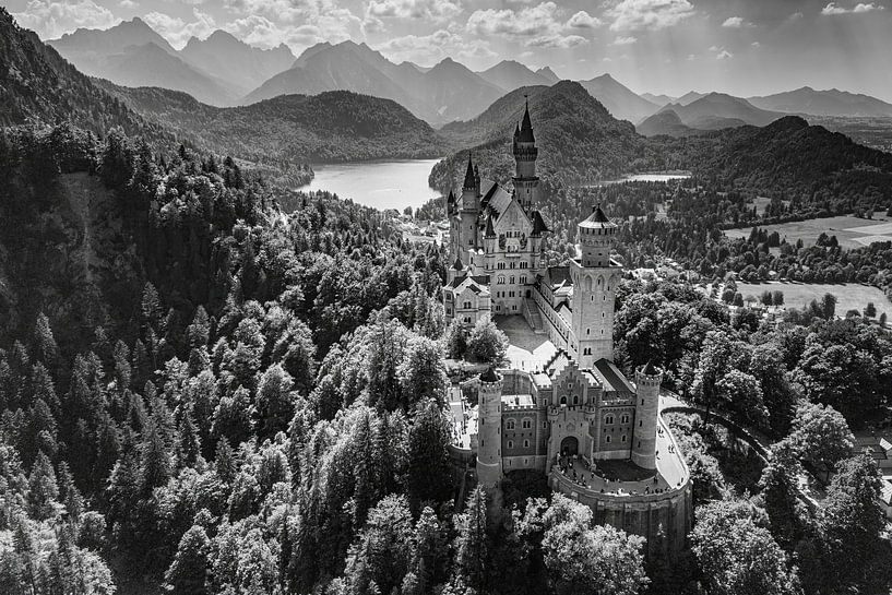Vue aérienne du château de Neuschwanstein par Heiko Meier
